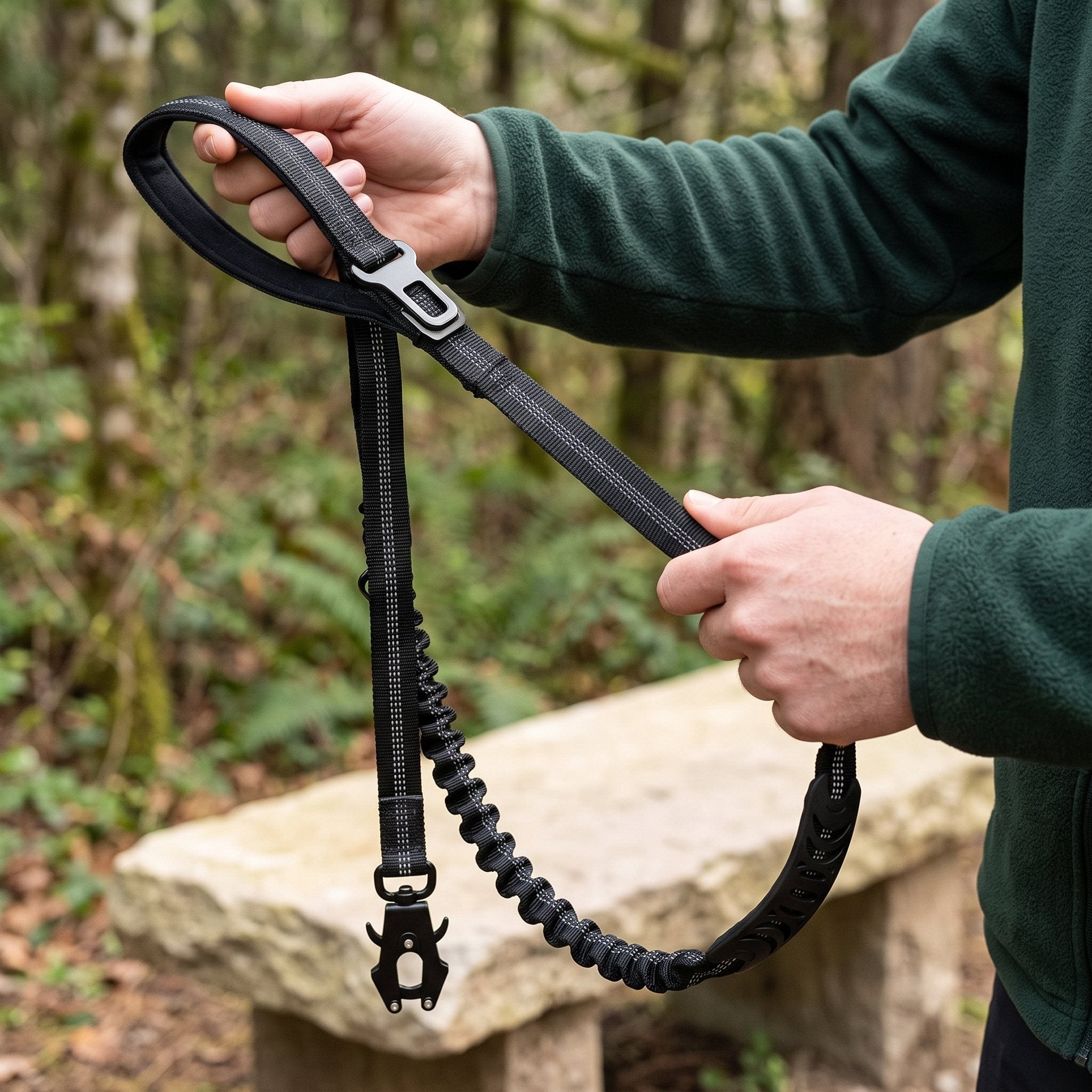 Trailkind leash padded loop, elastic section and traffic handle