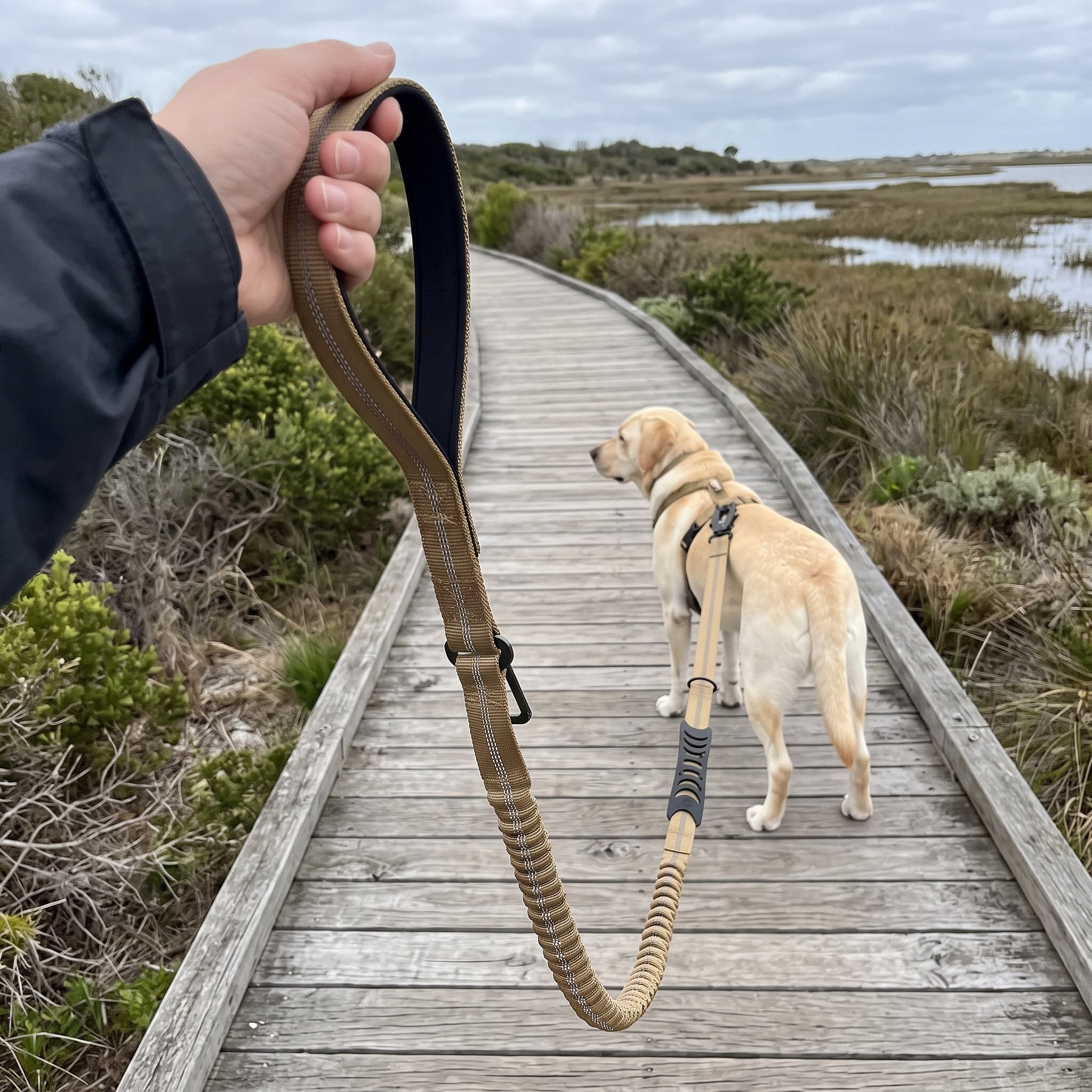 Trailkind leash in an everyday dog-walking scene 9