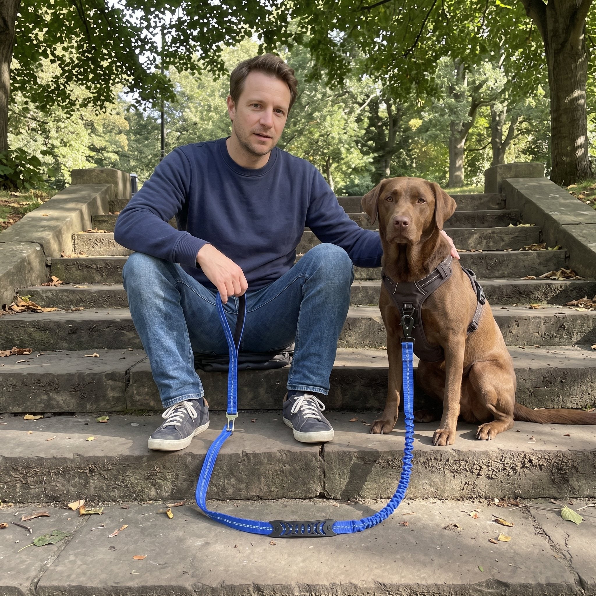 Trailkind leash in an everyday dog-walking scene 10
